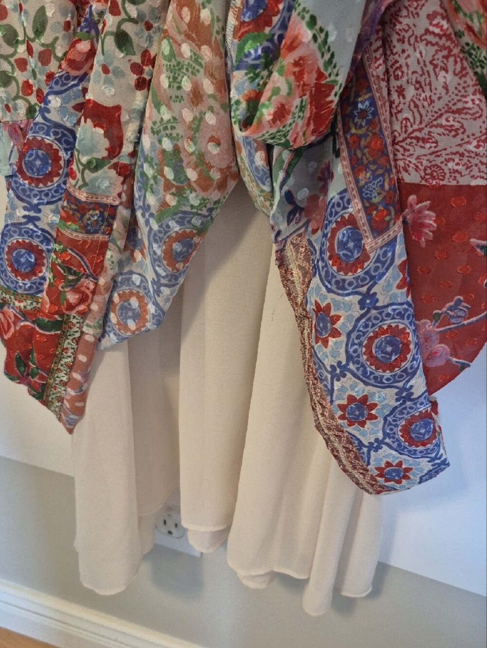 NWT Zara Floral Patchwork Boho Maxi D Multicolor V-Neck Tiered Dress - M - Picture 10 of 14
